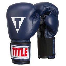 Боксерские перчатки TITLE Classic Leather Elastic Training Gloves (CTSGV-BL, Синие)